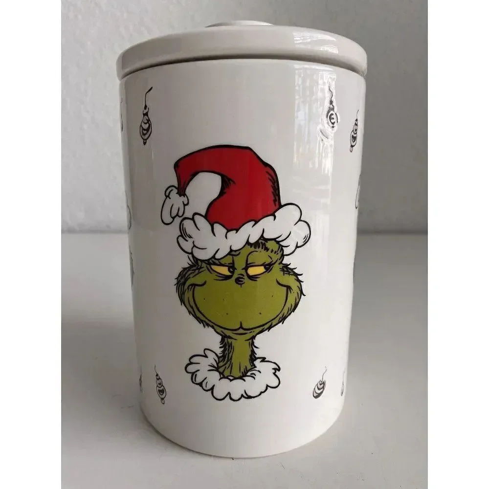 Dr. Seuss How the GRINCH Stole Christmas Ceramic Canister Cookie Jar Many Faces‎